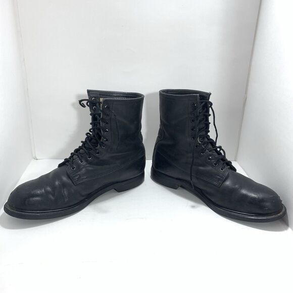 Vtg 1992 Wolverine World Wide Steel Toe Black Leather Combat Boots 11.5 Bilrite - Picture 8 of 16